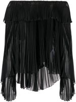 Blumarine blouse plissée à épaules dénudées - Noir