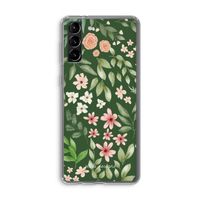 Botanical green sweet flower heaven: Samsung Galaxy S21 Plus Transparant Hoesje