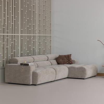 WOOOD Loungebank 'Novi' Rechts, Geweven melange stof, kleur Naturel
