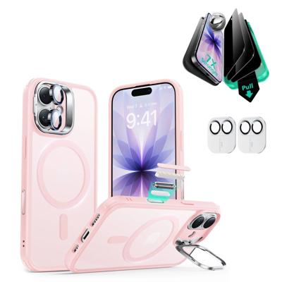 iPhone 17 Bundle Classic Hybrid Magnetic Case (Camera Control, Stash Stand) and Armorite Privacy Screen Protector - Frosted Bubblegum Pink iPhone 17 Bundle Classic Hybrid Magnetic Case (Camera Control, Stash Stand) and Armorite Privacy Screen Protector - Frosted Bubblegum Pink