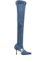 Diesel bottes en jean à logo D-Eclipse 100 mm - Bleu