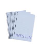 HEMA Collegeblokken Blauw A4 Gelinieerd - 3 Stuks