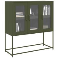Dressoir 100,5x39x107 cm koudgewalst staal olijfgroen