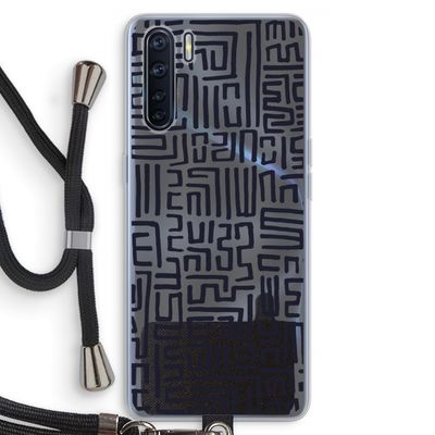 Moroccan Print: Oppo A91 Transparant Hoesje met koord