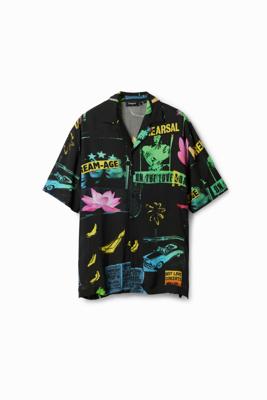 Hawaïshirt collage - BLACK - M