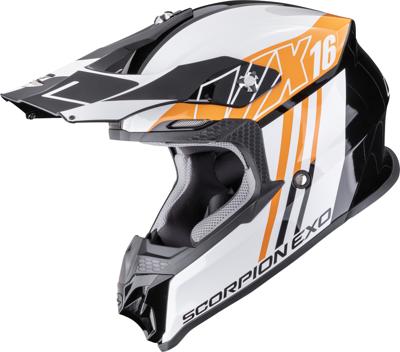 SCORPION VX-16 Evo Air Lignes, Motorcross helm, Zwart-Oranje SCORPION VX-16 Evo Air Lignes, Motorcross helm, Zwart-Oranje