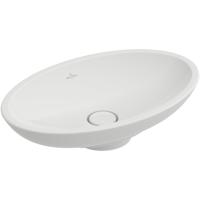 Villeroy & Boch Loop en Friends opzetwastafel met plug met keramische afdekking 58.5x38cm zonder overloop ceramic+ wit 515101R1 - thumbnail