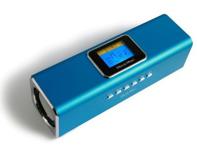 Music Man MA Display blau Mini-luidspreker AUX, FM radio, SD, Draagbaar, USB Blauw (metallic)