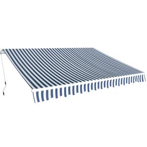 VidaXL Luifel handmatig uittrekbaar 350 cm blauw/wit