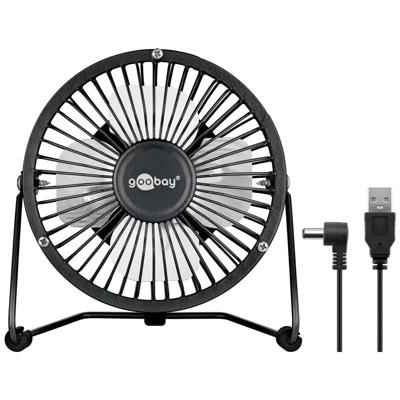 Bureauventilator - Ø13 centimeter - 16 centimer hoog - Mini USB ventilator - Kantelbaar - Met aan/uit schakelaar - Zwart