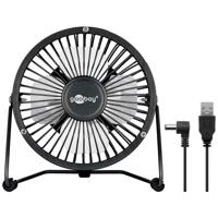 Bureauventilator - Ø13 centimeter - 16 centimer hoog - Mini USB ventilator - Kantelbaar - Met aan/uit schakelaar - Zwart