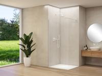 Inloopdouche Van Rijn Products ST01 120x200 cm 8 mm Helder Ribbel Glas Incl. Beslag met Muurprofiel en Stabilisatiestang Mat Wit