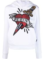 Philipp Plein hoodie crop à imprimé graphique - Blanc - thumbnail