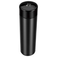 Thermosfles RVS zwart 450 ml met thermometer en theefilter