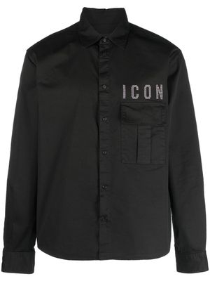 DSQUARED2 chemise à détail de slogan - Noir