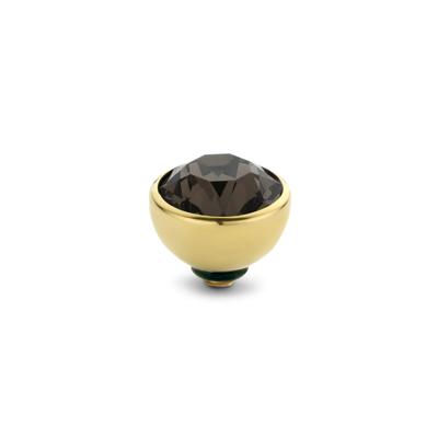 Melano Twisted Basic CZ Steentje Smoked Topaz | Goud