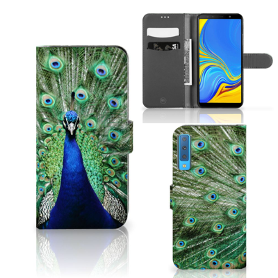 Samsung Galaxy A7 (2018) | Telefoonhoesje | Met pasjeshouder | Pauw