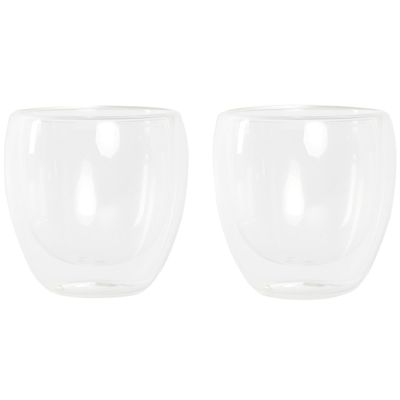 Koffieglazen/theeglazen dubbelwandig - set 2x - cappuccino glazen - 250 ml