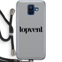 Topvent Grijs Zwart: Samsung Galaxy A6 (2018) Transparant Hoesje met koord