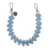 Telefoonkoord Heart - Blauw Glimmend - Zilver Telefoonkoord Heart - Blauw Glimmend - Zilver