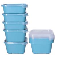 Vershoudbakjes nestbaar - 10 delig - BPA vrij - meal prep - 10x diverse maten - Blauw