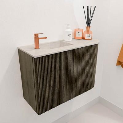 Toiletmeubel Mondiaz Joya Dlux | 61.6 cm | Meubelkleur Shadow | Faye wastafel Ostra Wasbak Links | 1 kraangat