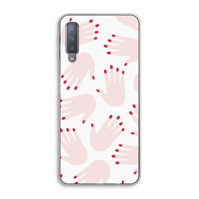 Hands pink: Samsung Galaxy A7 (2018) Transparant Hoesje