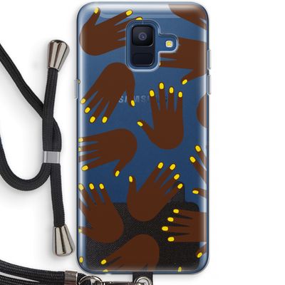 Hands dark: Samsung Galaxy A6 (2018) Transparant Hoesje met koord