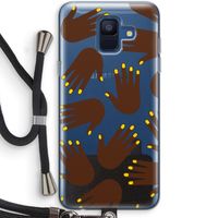 Hands dark: Samsung Galaxy A6 (2018) Transparant Hoesje met koord
