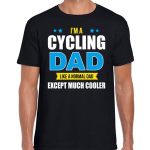 Cycling dad normal except cooler cadeau t-shirt zwart voor heren - Vaderdagscadeaus