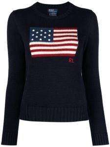 Polo Ralph Lauren pull en coton à imprimé graphique - Bleu