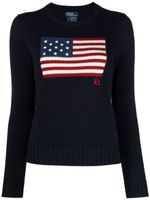 Polo Ralph Lauren pull en coton à imprimé graphique - Bleu