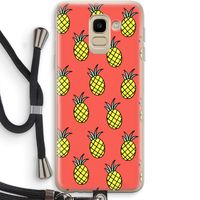 Ananas: Samsung Galaxy J6 (2018) Transparant Hoesje met koord