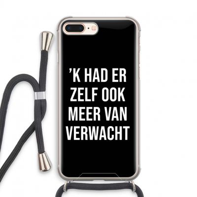 Meer verwacht - Zwart: iPhone 8 Plus Transparant Hoesje met koord