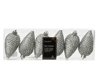 denappel kunststof d4h8 cm mgrs 6st kerst - Decoris