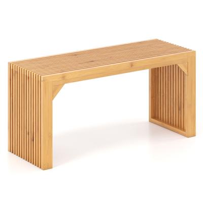 Bamboe Bank Massief Houten Bank Zitplaats voor Twee Personen Rustieke Eigentijdse Zitplaats 90 x 33 x 43 cm