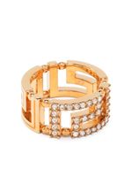 Versace bague Greca sertie de cristaux - Or