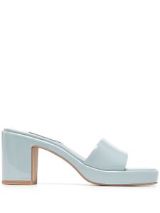 Senso mules Stevie 85 mm en cuir verni - Bleu