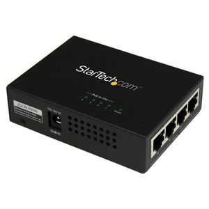 StarTech.com 4-poorts gigabit midspan PoE+ injector 802.3at/af