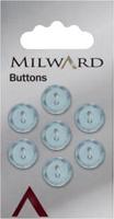 Milward Knoop Blauw Met Parelmoer Rand 11mm (7 stuks)