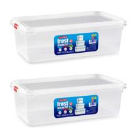 Vershoudbakje - 5x - met deksel - 32 x 18 x 10 cm - 3.7L - meal prep bakjes