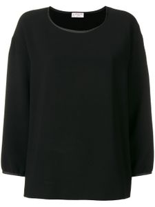 Alberto Biani blouse à bordure en satin - Noir