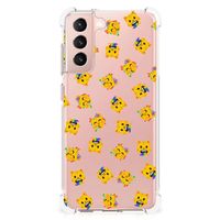 Doorzichtige Silicone Hoesje voor Samsung Galaxy S21 FE Katten Emojis - thumbnail