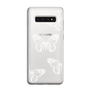 White butterfly: Samsung Galaxy S10 4G Transparant Hoesje