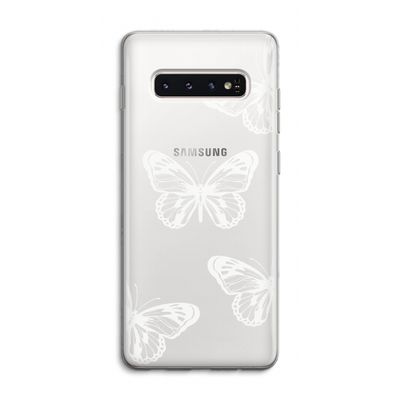 White butterfly: Samsung Galaxy S10 4G Transparant Hoesje