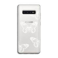 White butterfly: Samsung Galaxy S10 4G Transparant Hoesje