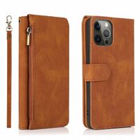 Samsung Galaxy A14 5G hoesje - Bookcase - Pasjeshouder - Portemonnee - Rits - Kunstleer - Bruin - thumbnail