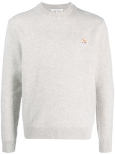 Maison Kitsuné pull en laine à patch renard - Gris