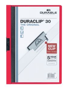 Durable Duraclip 30 stofklepmap PVC Rood, Transparant