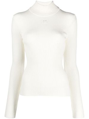 Courrèges pull Reedition en maille nervurée - Tons neutres